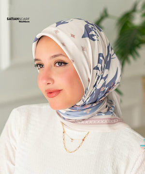Square Satin Printed Scarf – Designs - Pattern 07 – SSP7