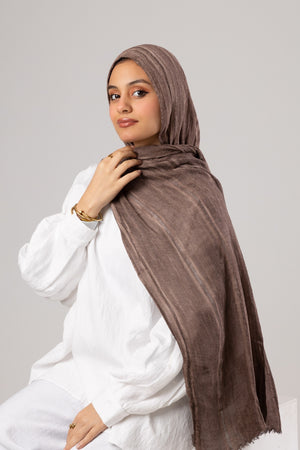 Linen Thailand Scarf – Colors - Mocha Brown