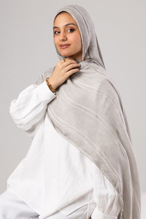 Linen Thailand Scarf – Colors - Silver Grey