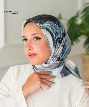 Square Satin Printed Scarf – Designs - Pattern 09 – SSP9