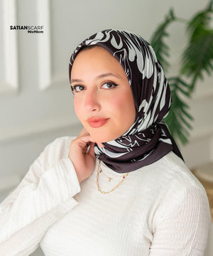 Square Satin Printed Scarf – Designs - Pattern 16 – SSP16