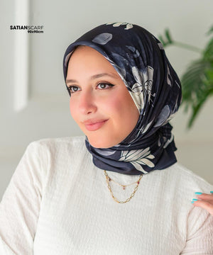Square Satin Printed Scarf – Designs - Pattern 28 – SSP28