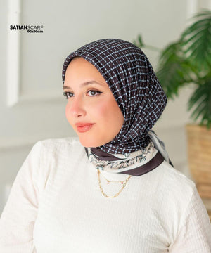 Square Satin Printed Scarf – Designs - Pattern 01 – SSP1