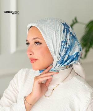Square Satin Printed Scarf – Designs - Pattern 05 – SSP5