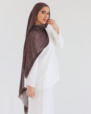 Airy Linen Hijab – Brown
