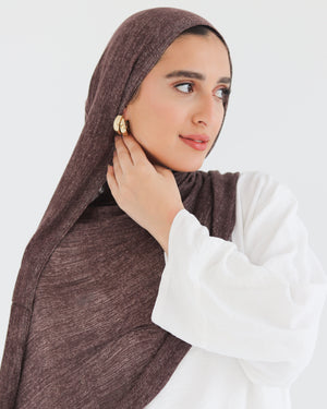 Airy Linen Hijab – Brown
