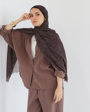Airy Linen Hijab – Chocolate