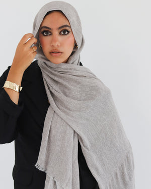 Airy Linen Hijab – Grey
