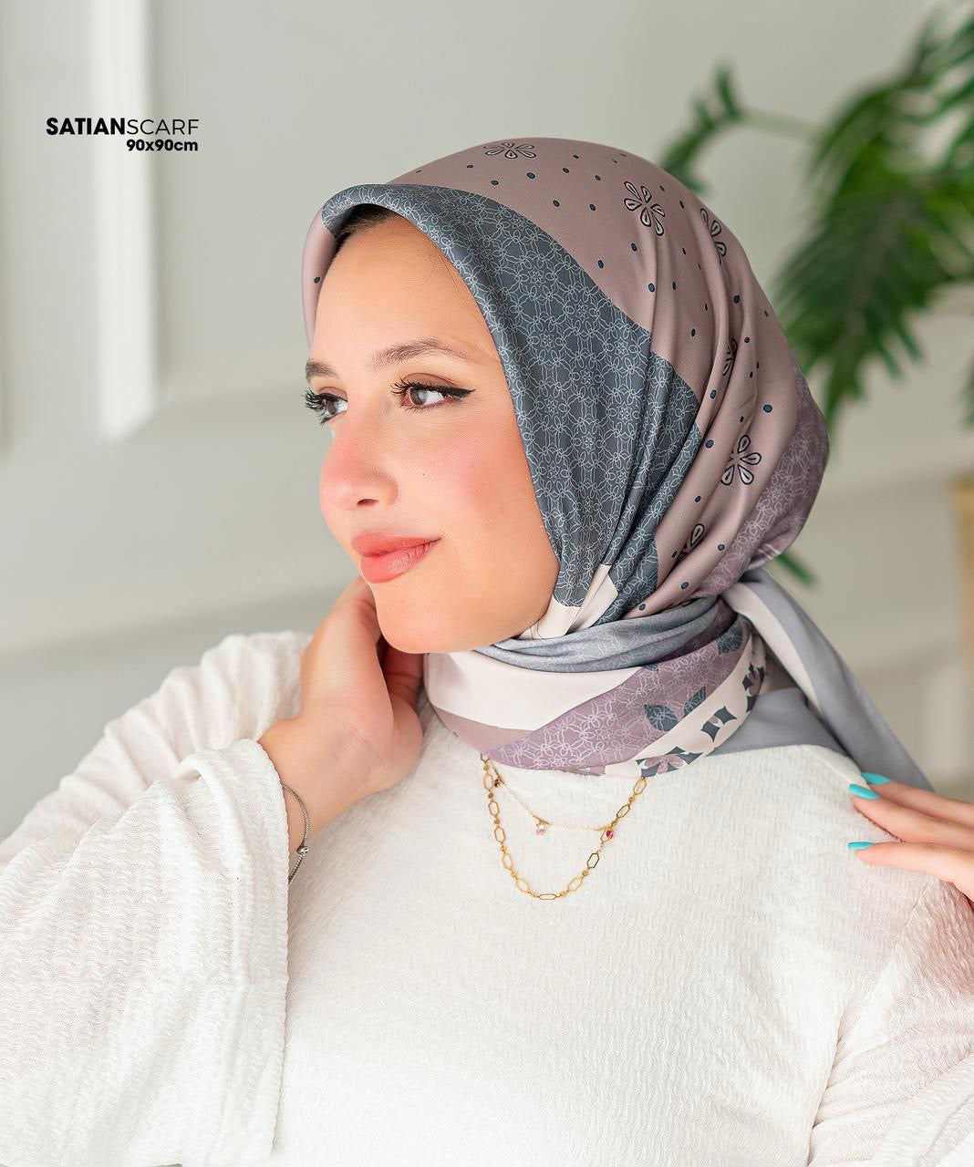 Square Satin Printed Scarf