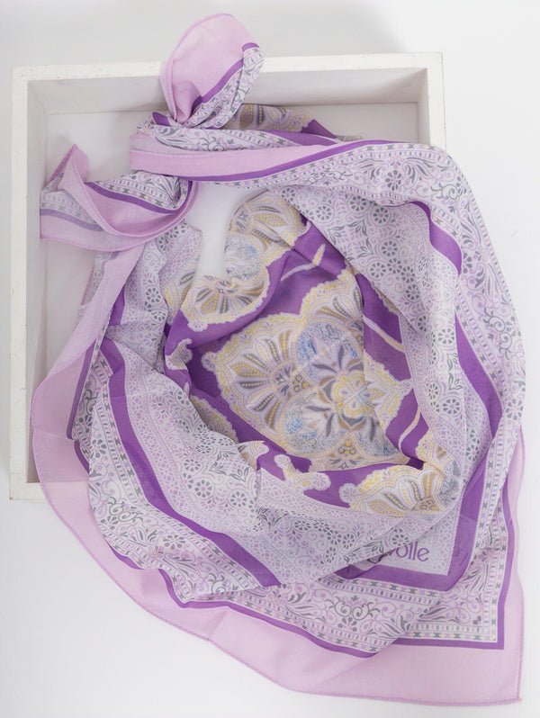 PRINTED SQUARE CHIFFON SCARF