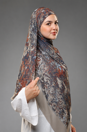 Khimar Malaysian Chiffon Printed DM1112