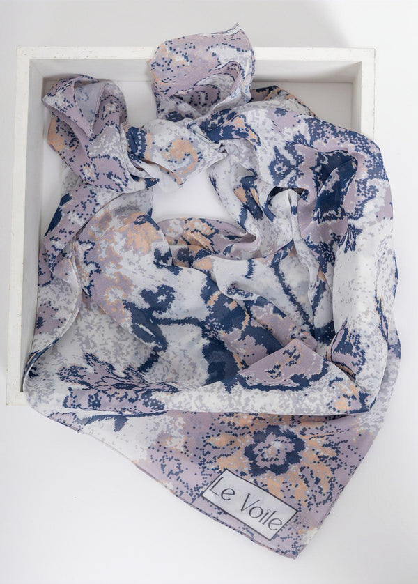 PRINTED SQUARE CHIFFON SCARF