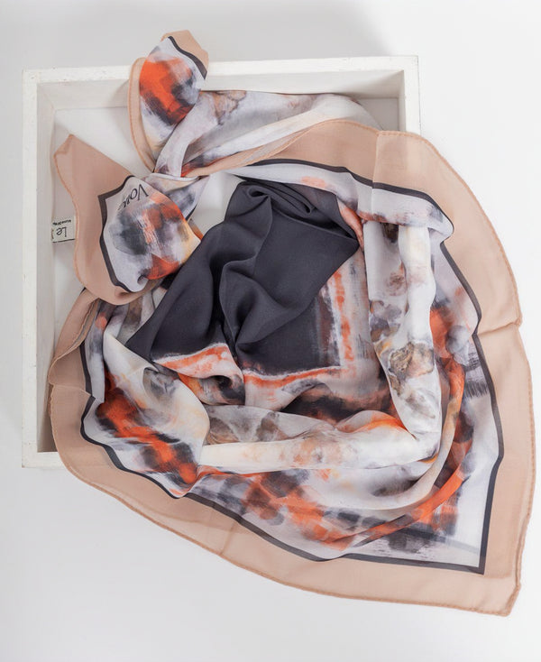 PRINTED SQUARE CHIFFON SCARF