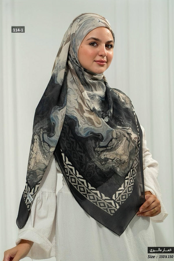 Khimar Malaysian Chiffon Printed