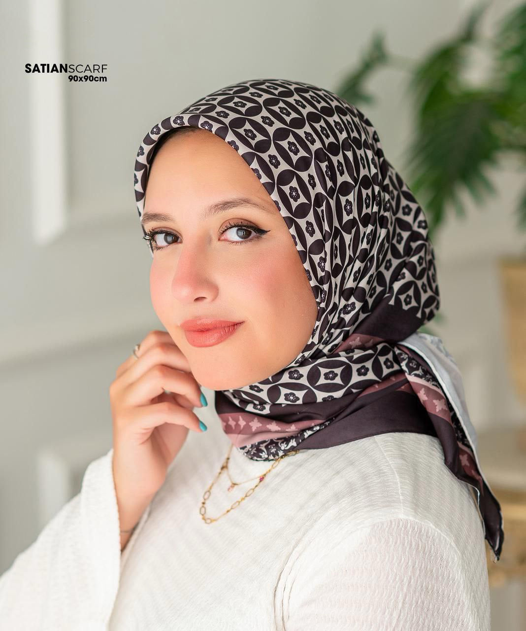 Square Satin Printed Scarf – Designs - Pattern 15 – SSP15