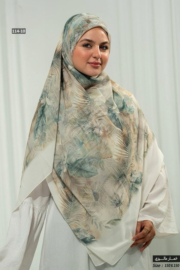 Khimar Malaysian Chiffon Printed