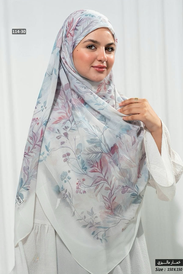 Khimar Malaysian Chiffon Printed