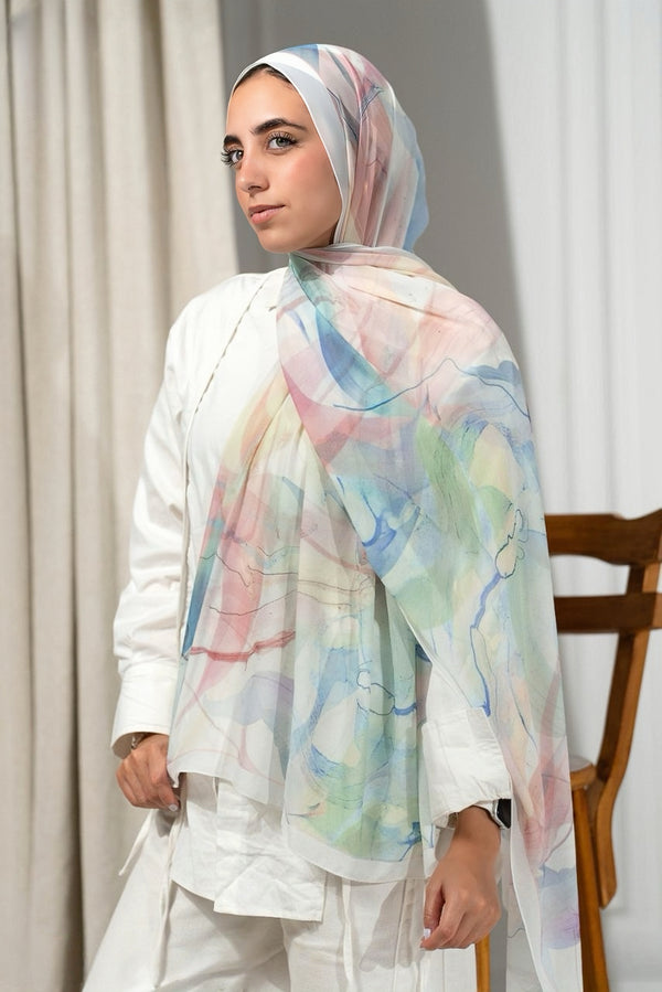 Digital chiffon scarf