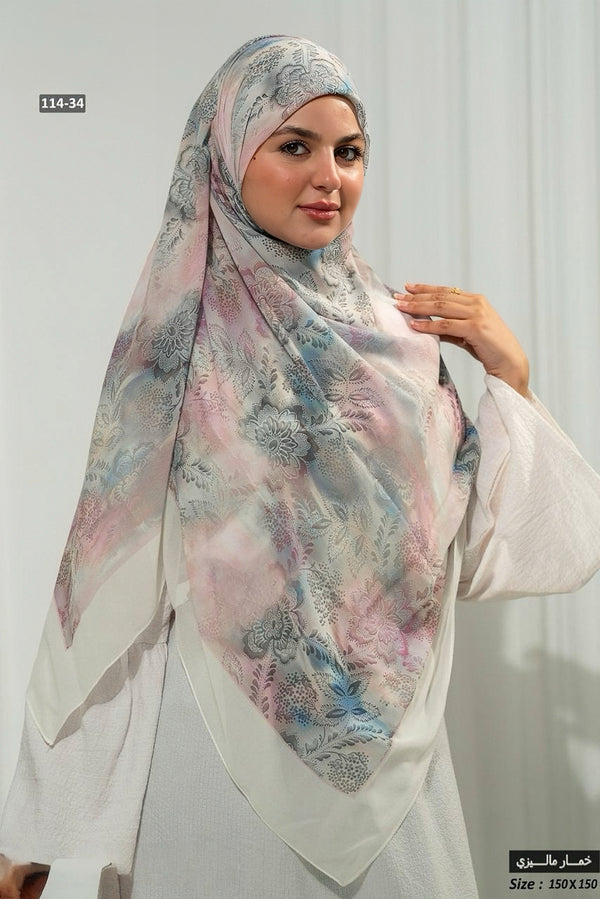 Khimar Malaysian Chiffon Printed