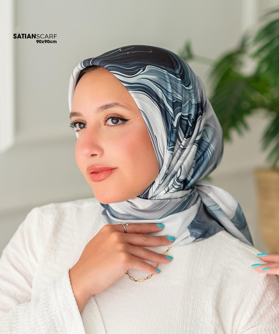 Square Satin Printed Scarf – Designs - Pattern 09 – SSP9