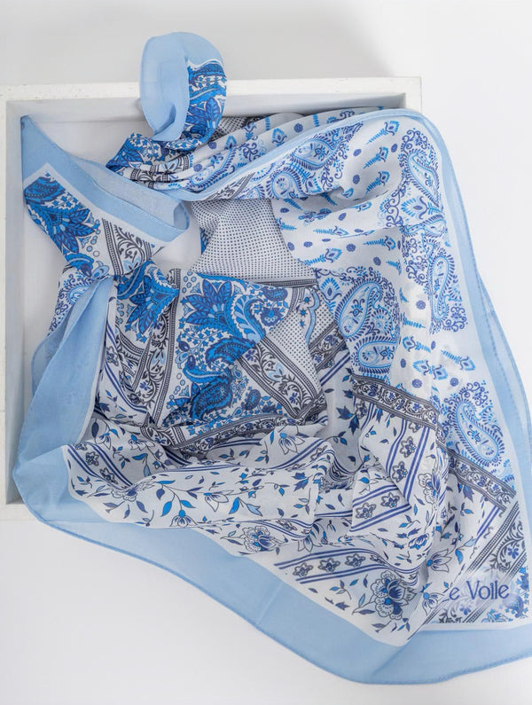 PRINTED SQUARE CHIFFON SCARF