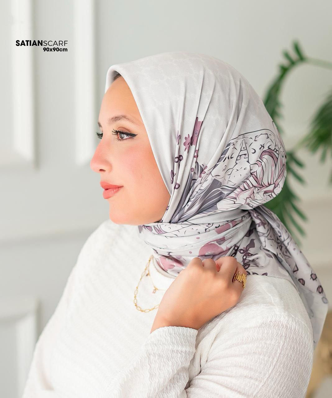 Square Satin Printed Scarf – Designs - Pattern 19 – SSP19