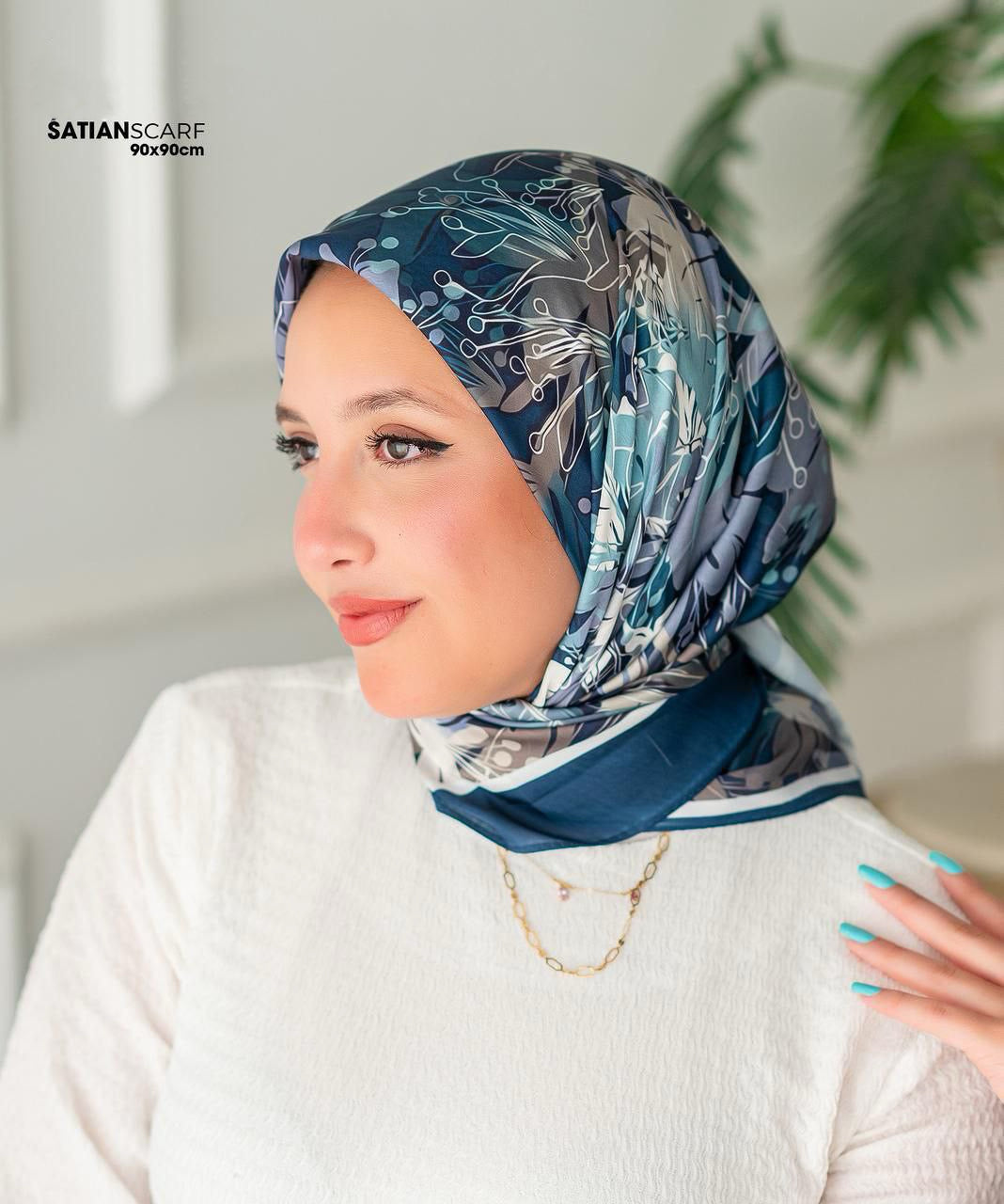 Square Satin Printed Scarf – Designs - Pattern 22 – SSP22