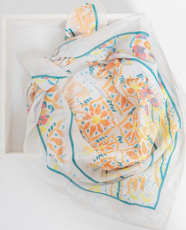 PRINTED SQUARE CHIFFON SCARF