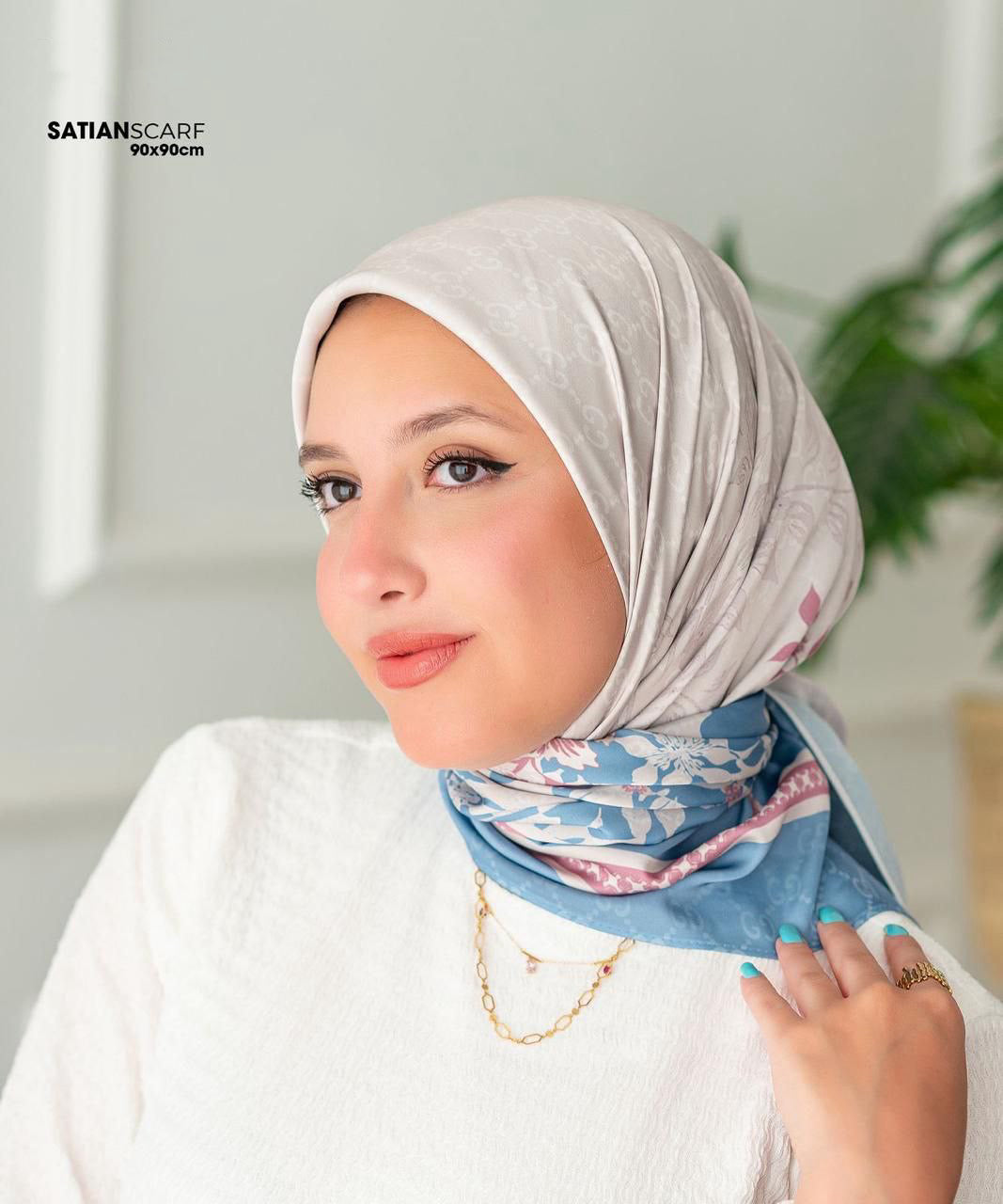Square Satin Printed Scarf – Designs - Pattern 03 – SSP3