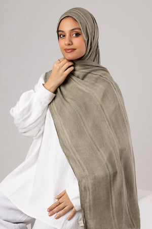 Linen Thailand Scarf – Colors - Sage Green