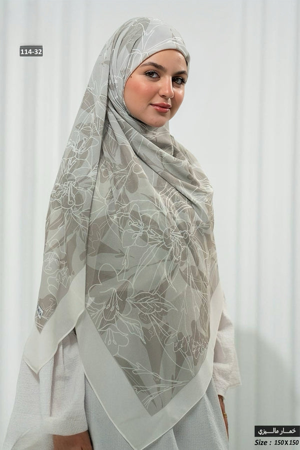 Khimar Malaysian Chiffon Printed