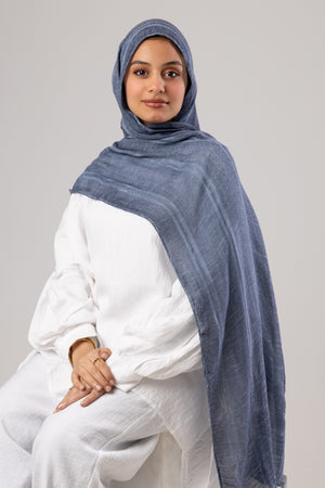 Linen Thailand Scarf – Colors - Slate Blue