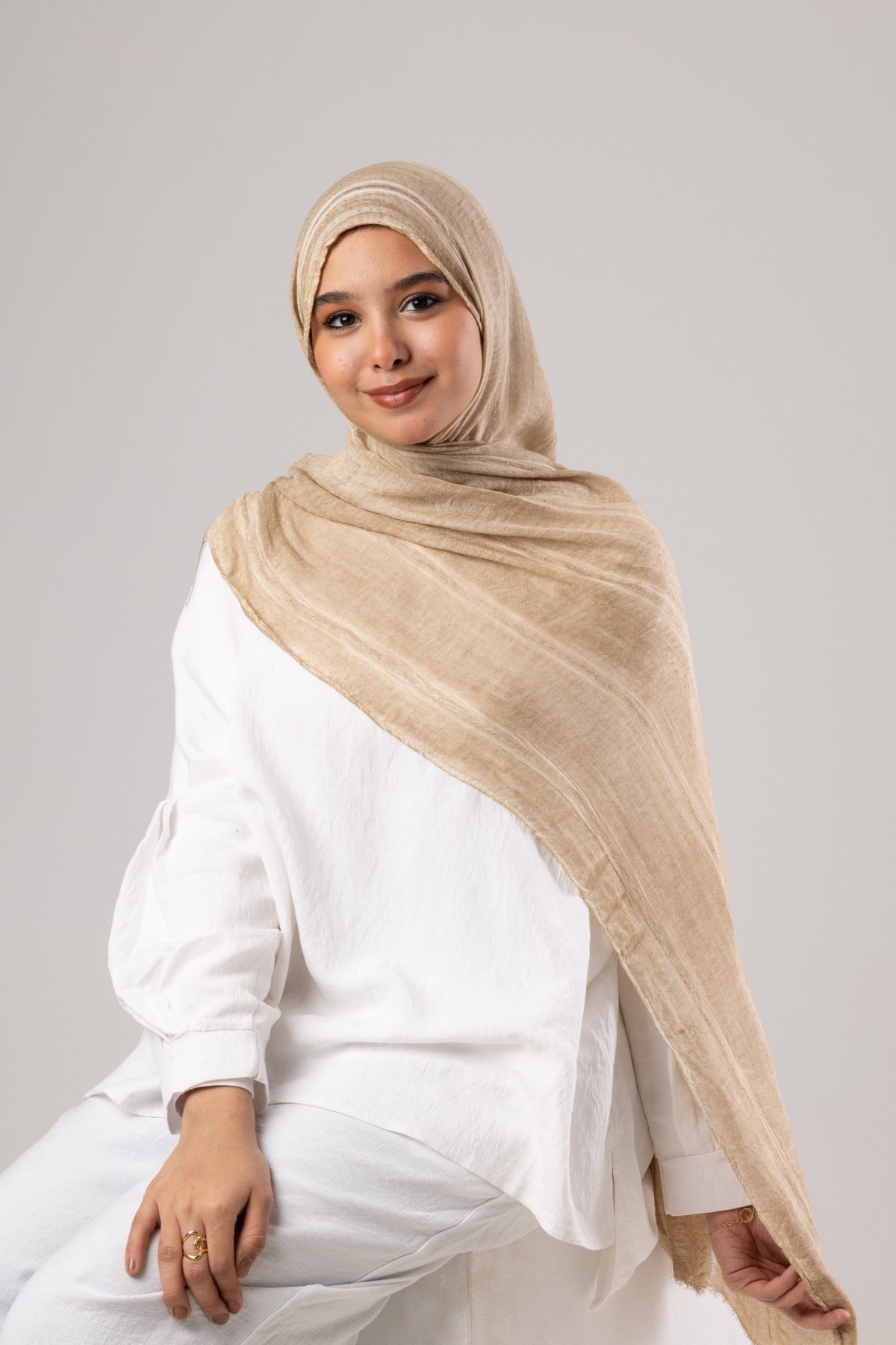 Linen Thailand Scarf – Colors - Cream Beige