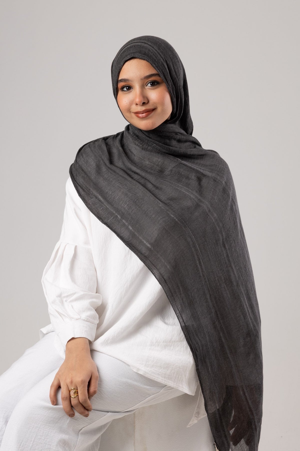 Linen Thailand Scarf – Colors - Black
