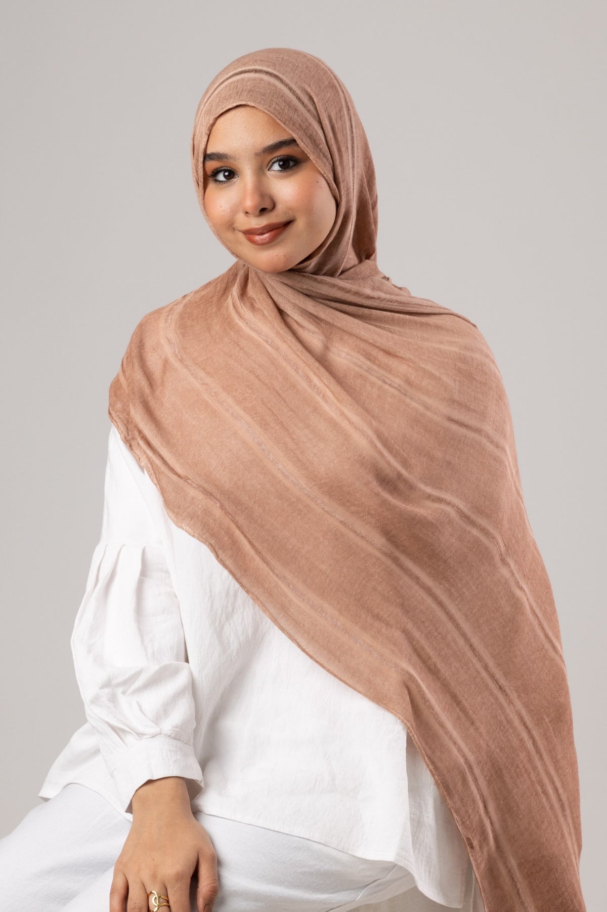 Linen Thailand Scarf – Colors - Dusty Peach