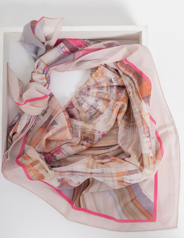 PRINTED SQUARE CHIFFON SCARF