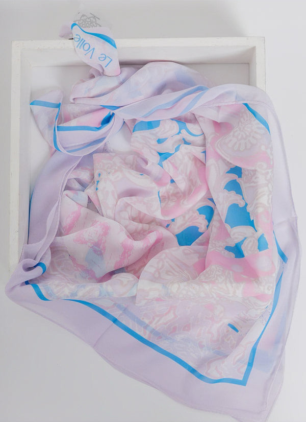 PRINTED SQUARE CHIFFON SCARF