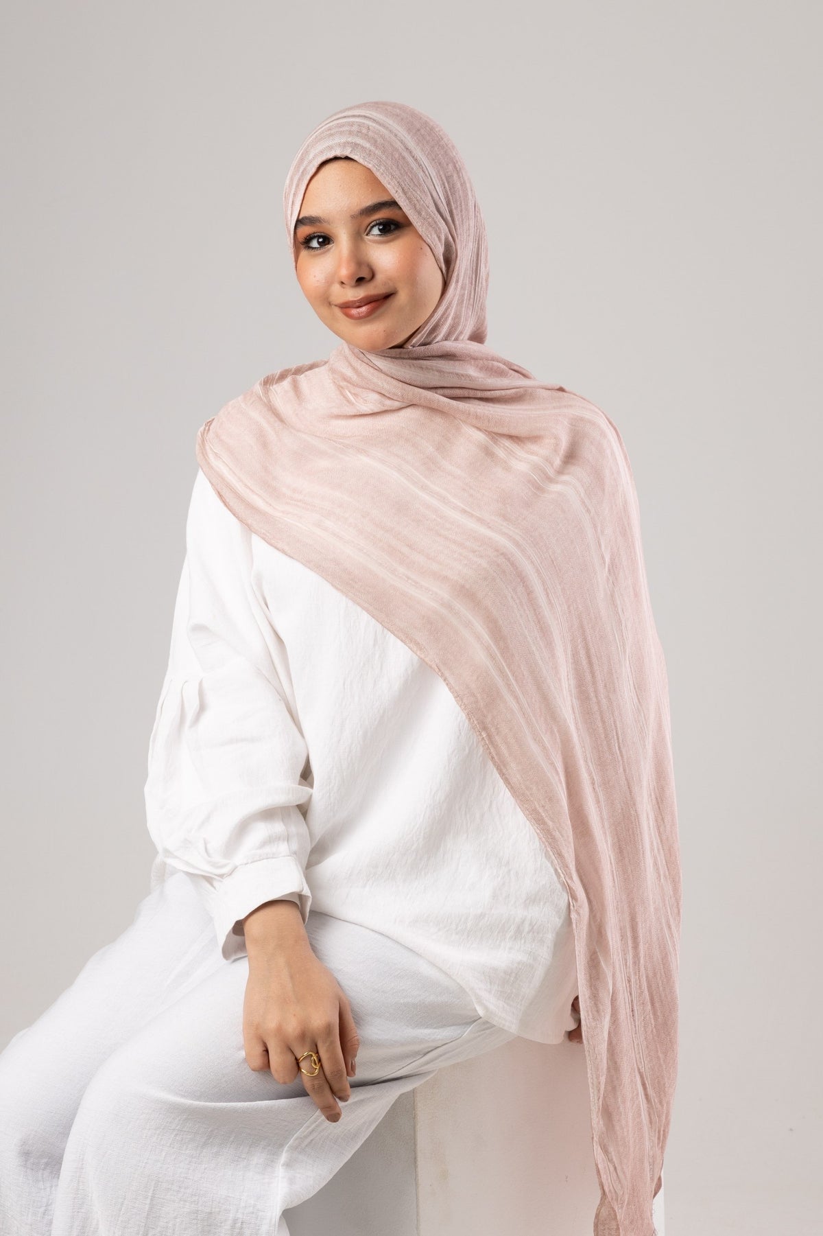 Linen Thailand Scarf – Colors - Blush Pink