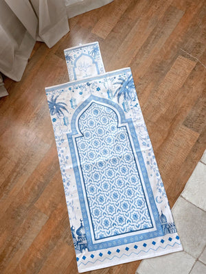 Pocket Prayer Mat – Bleu Blanc