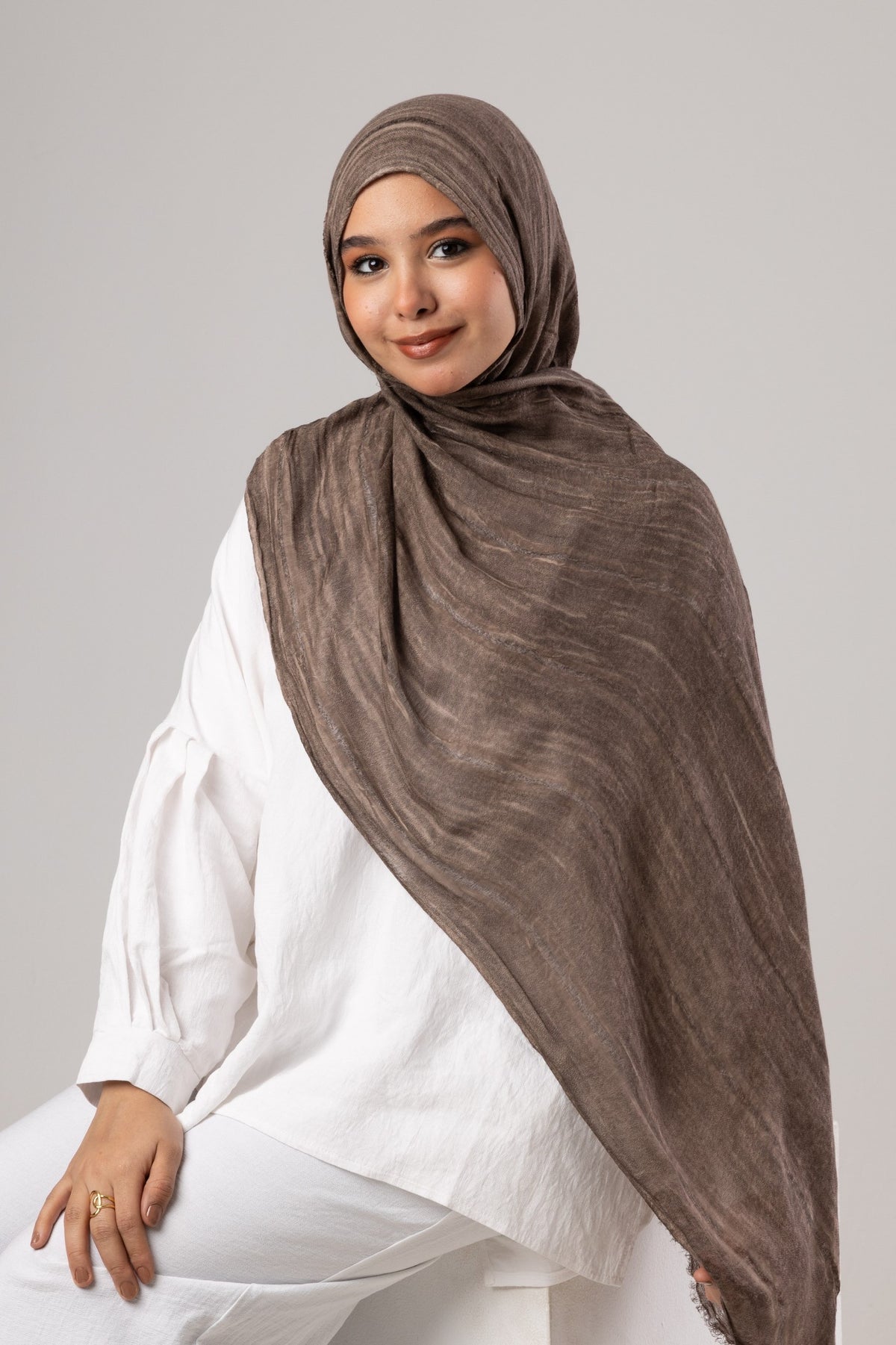 Linen Thailand Scarf – Colors - Dark Brown