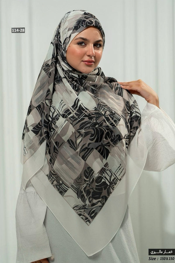 Khimar Malaysian Chiffon Printed