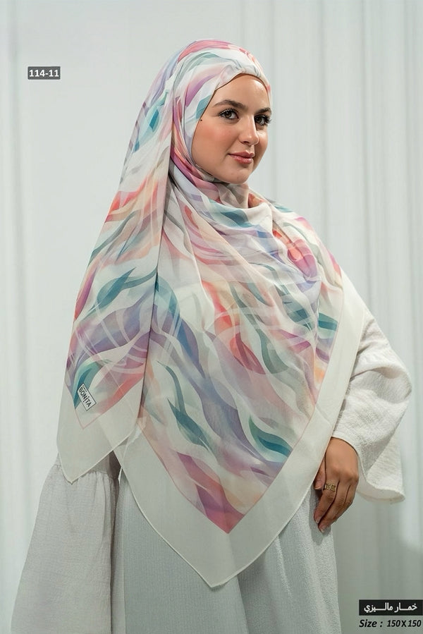 Khimar Malaysian Chiffon Printed