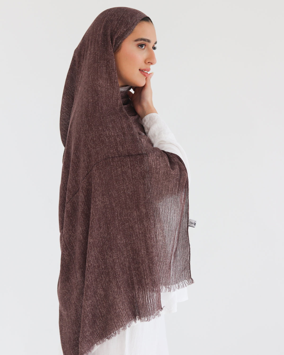 Airy Linen Hijab – Brown