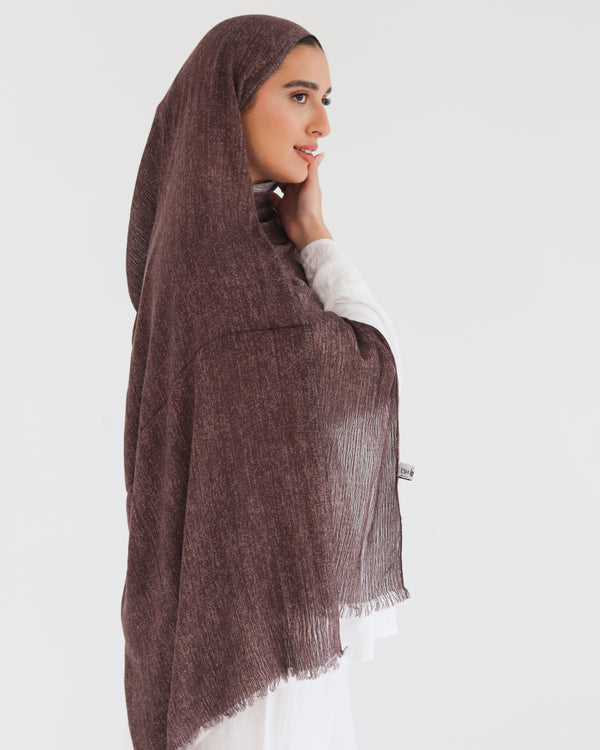 Airy Linen Hijab - Brown