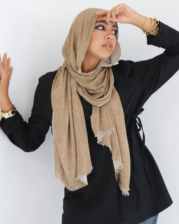 Airy Linen Hijab - Beige