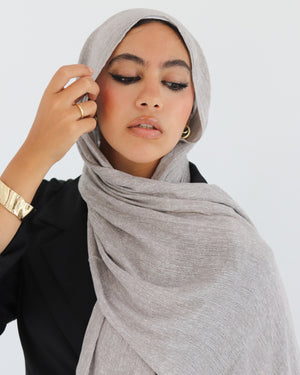Airy Linen Hijab – Grey