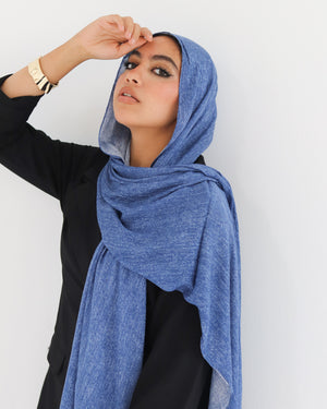 Airy Linen Hijab – Blue