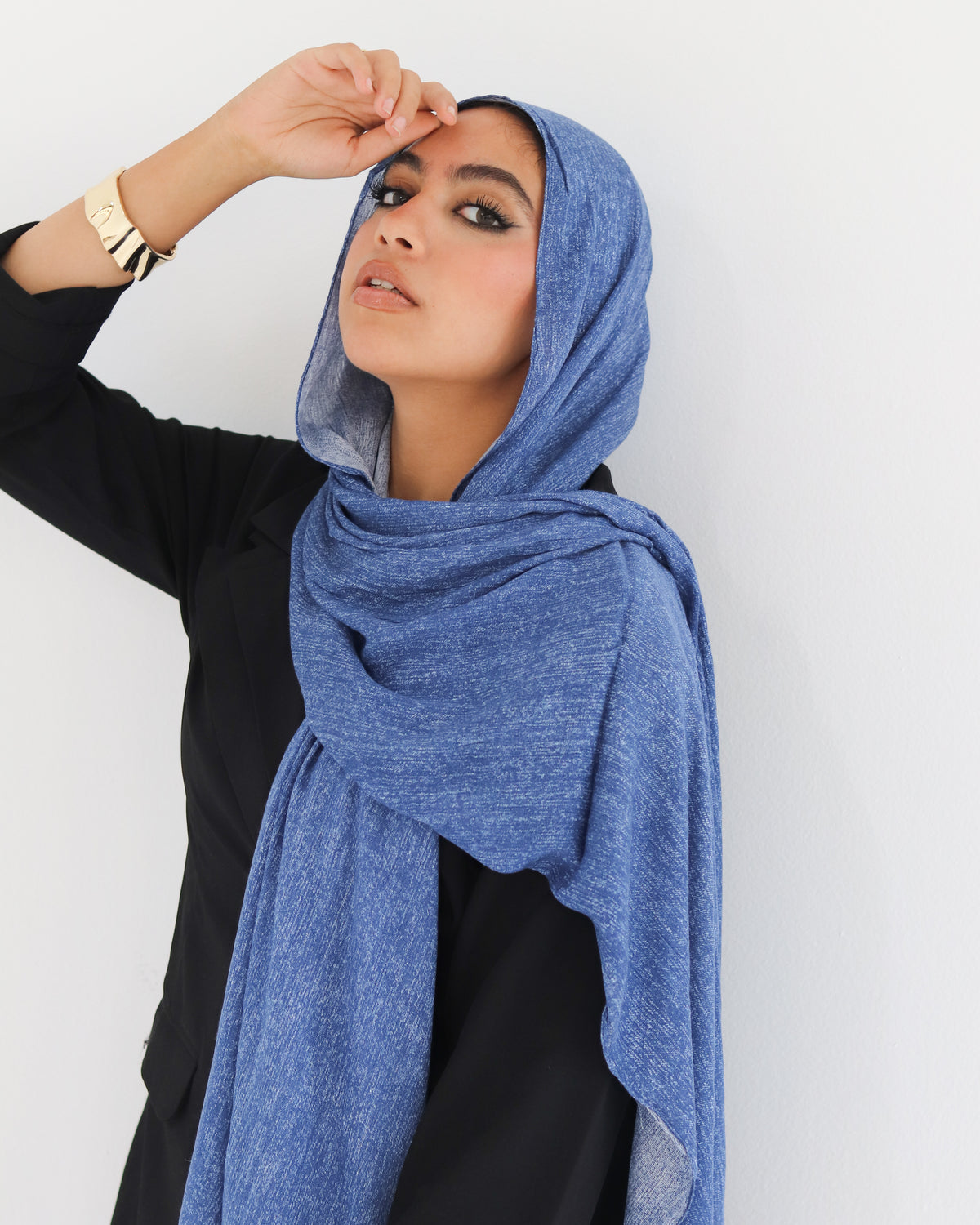 Airy Linen Hijab – Blue