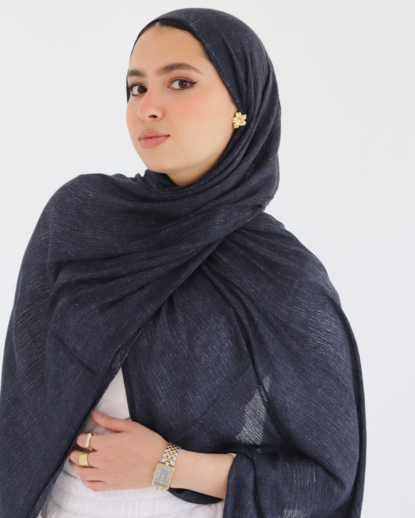 Airy Linen Hijab - Dark Grey