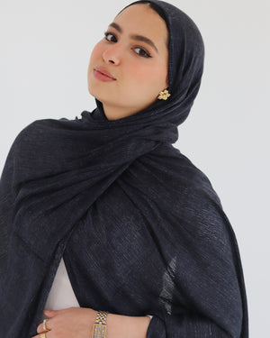 Airy Linen Hijab – Dark Grey